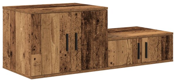Tárolószekrény 2 db Öreg fa 103 x 41 x 40 cm Szerelt Fa