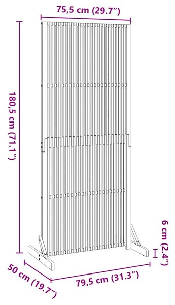 VidaXL tömör akácfa adatvédelmi paraván beltéri/kültéri 180,5 cm