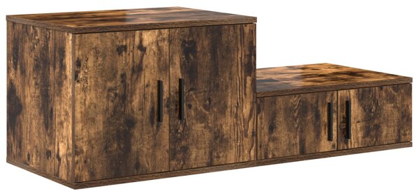Tárolószekrény 2 db Füstölt tölgy 108 x 41 x 40 cm Szerelt Fa