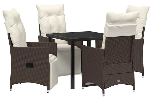 Kert étkező szett párnával 5 pcs Barna polirattan