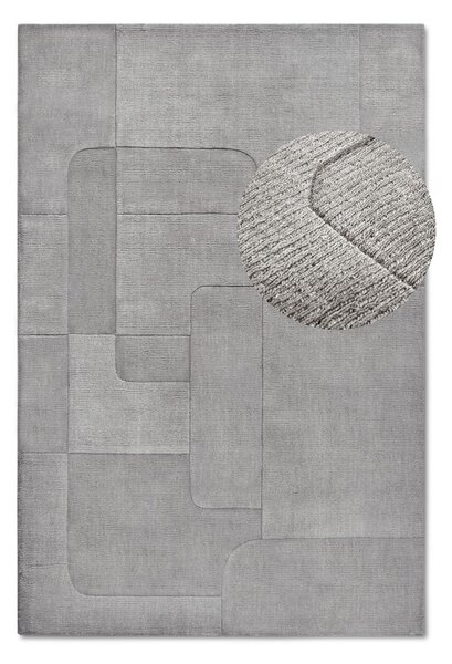 Szürke kézi szövésű gyapjú szőnyeg 190x280 cm Charlotte – Villeroy&Boch