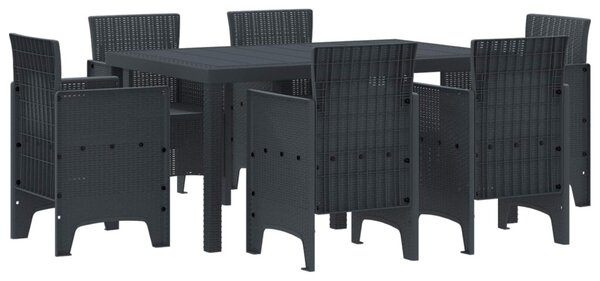 Kert étkező szett 7 db Antracit Polt rattan
