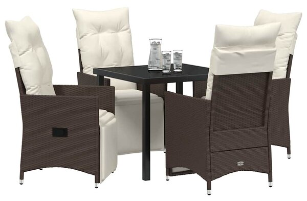 Kert étkező szett párnával 5 pcs Barna polirattan