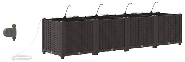 VidaXL Kerti cserép 4 pcs Barna 160 x 40 x 37,5 cm Műanyag