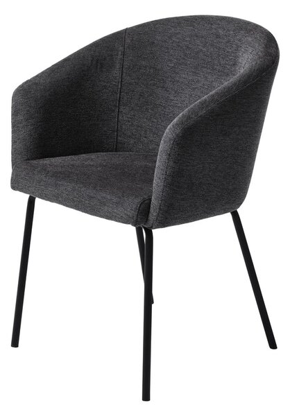 Sötétszürke kárpitozott karfás étkezőfotel Easton – Unique Furniture