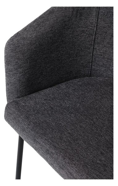 Sötétszürke kárpitozott karfás étkezőfotel Easton – Unique Furniture