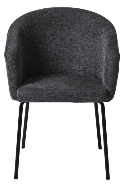 Sötétszürke kárpitozott karfás étkezőfotel Easton – Unique Furniture