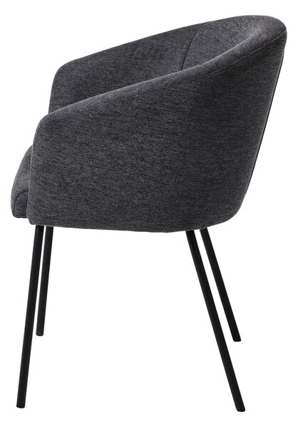 Sötétszürke kárpitozott karfás étkezőfotel Easton – Unique Furniture