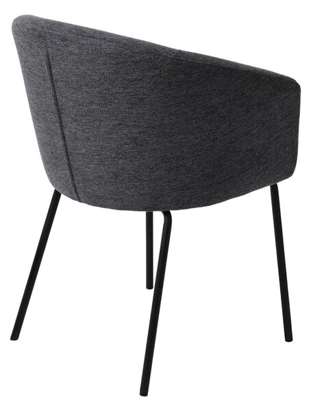 Sötétszürke kárpitozott karfás étkezőfotel Easton – Unique Furniture