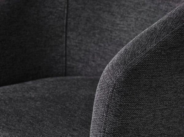 Sötétszürke kárpitozott karfás étkezőfotel Easton – Unique Furniture
