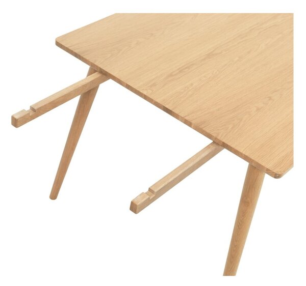 Natúr színű bővíthető étkezőasztal tölgyfa dekoros asztallappal 150x90 cm Barrali – Unique Furniture
