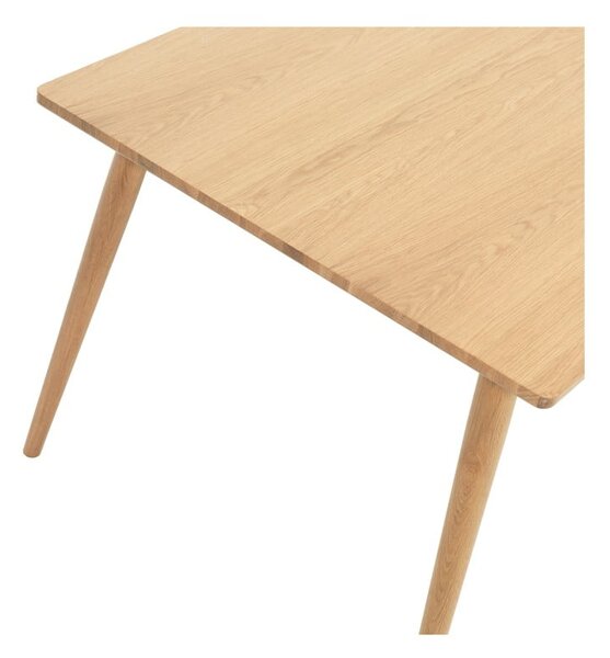 Natúr színű bővíthető étkezőasztal tölgyfa dekoros asztallappal 150x90 cm Barrali – Unique Furniture
