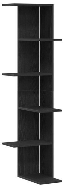 Fali Sarok Polc polcokkal Fekete tölgy 36,5 x 36,5 x 140 cm