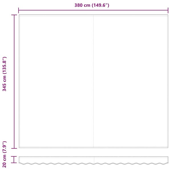 VidaXL Napellenző ponyva Zöld és Fehér 380 x 345 cm Poliészter