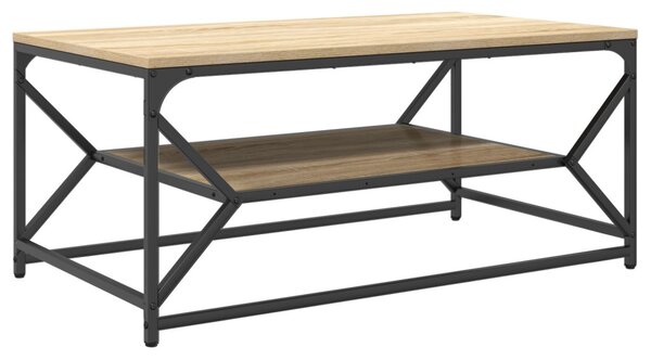Dohányzóasztal polccal Sonoma tölgy 90x50x40 cm Szerelt fa