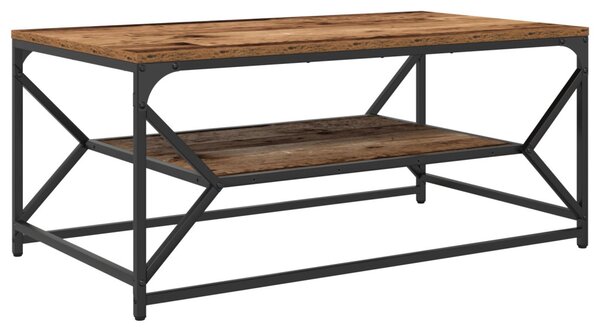 Dohányzóasztal Öreg fa 90 x 50 x 40 cm Műszaki fa és acél