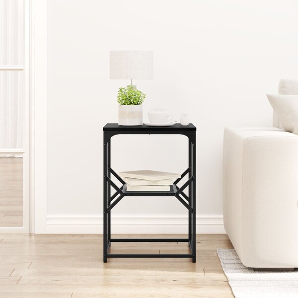 Oldal asztal Fekete tölgy 41 x 40 x 60 cm Műszaki fa és acél