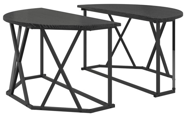 Fekete Oak Kávézóasztal 80x80x42 cm Mérnöki Fa