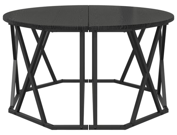 Fekete Oak Kávézóasztal 80x80x42 cm Mérnöki Fa