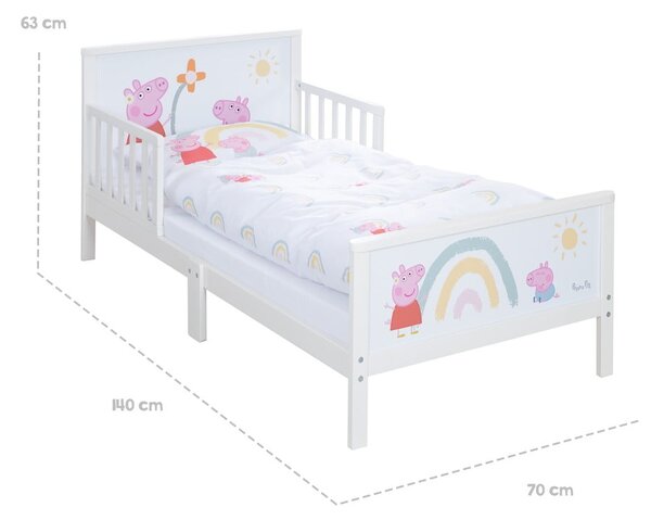 Fehér gyerekágy 70x140 cm Peppa Pig – Roba
