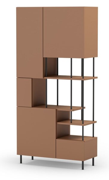 Téglavörös könyvespolc 84x175 cm Perla – Marckeric