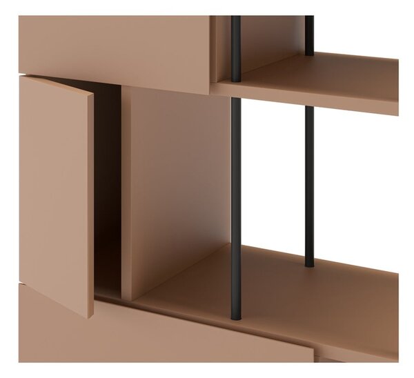 Téglavörös könyvespolc 84x175 cm Perla – Marckeric