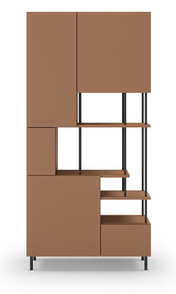 Téglavörös könyvespolc 84x175 cm Perla – Marckeric