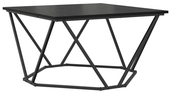 Dohányzóasztal Fekete tölgy 80 x 80 x 45 cm Műszaki fa és acél