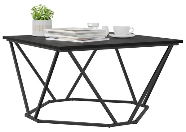 Dohányzóasztal Fekete tölgy 80 x 80 x 45 cm Műszaki fa és acél