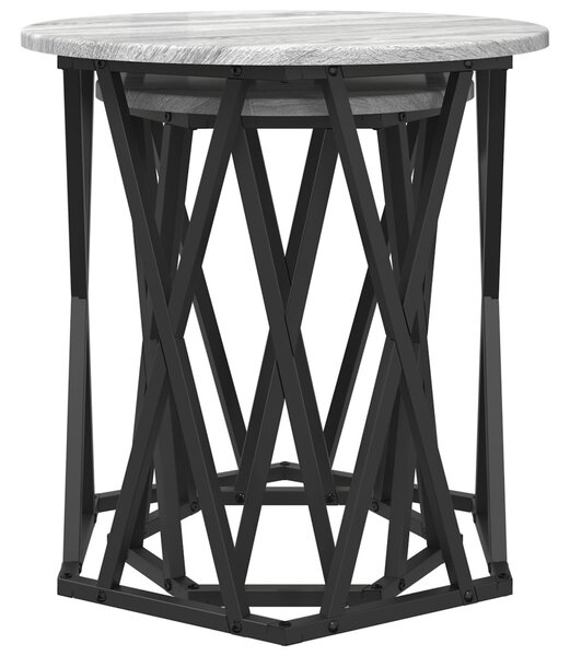 Dohányzóasztal 2 db Szürke Sonoma 50 x 50 x 50 cm