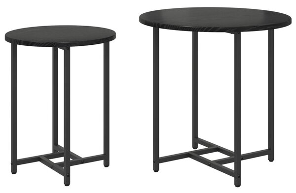 Kisasztal készlet 2 pcs Fekete tölgy