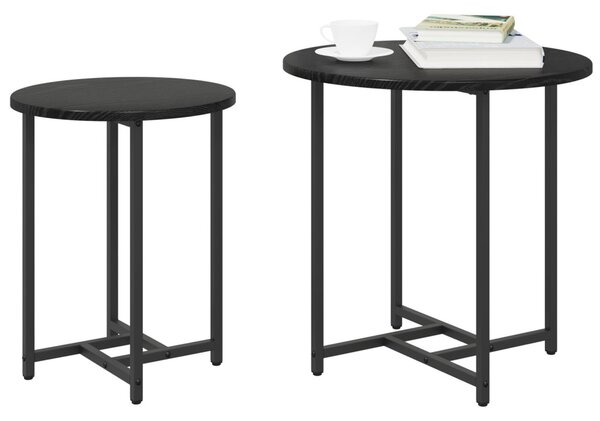 Kisasztal készlet 2 pcs Fekete tölgy