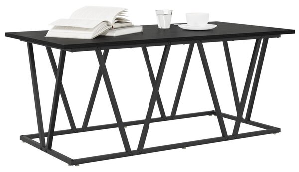 Dohányzóasztal Fekete tölgy 100 x 50 x 40 cm Mérnöki fa és fém