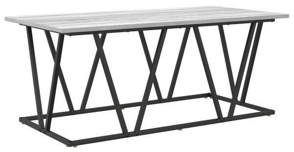 Dohányzóasztal Szürke 100 x 50 x 40 cm Mérnöki fa és fém