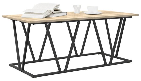 Dohányzóasztal Sonoma tölgy 100 x 50 x 40 cm Mérnöki fa és fém
