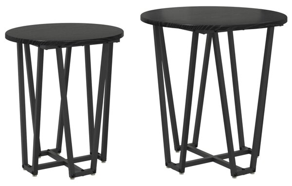 Kisasztal készlet 2 pcs Fekete tölgy