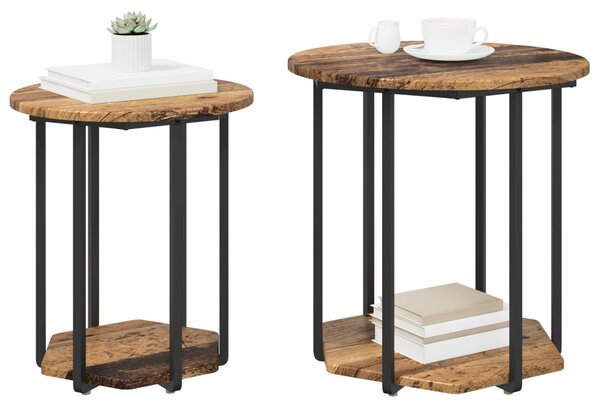 Kisasztal készlet polcokkal 2 pcs Barna