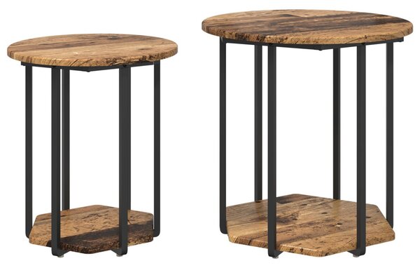 Kisasztal készlet polcokkal 2 pcs Barna