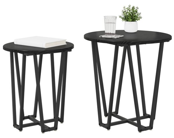 Kisasztal készlet 2 pcs Fekete tölgy