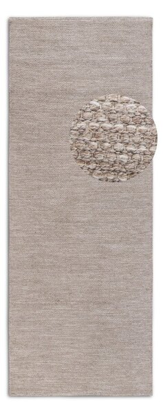 Bézs kézi szövésű gyapjúkeverék futószőnyeg 80x200 cm Pradesh Linen White – Elle Decoration