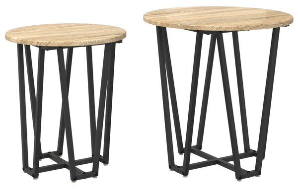 Kisasztal készlet 2 pcs Sonoma Tölgy és Fekete