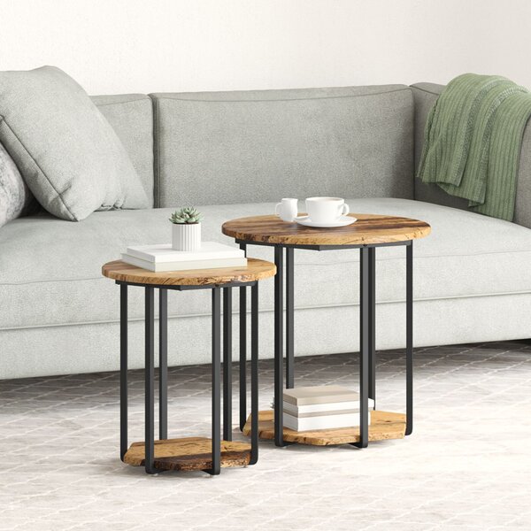 Kisasztal készlet polcokkal 2 pcs Barna