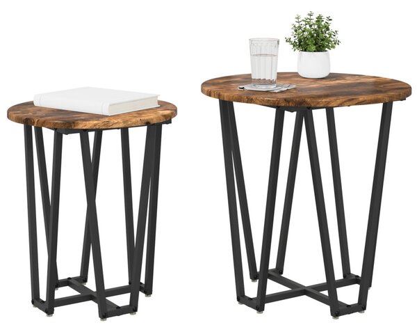 Kisasztal készlet 2 pcs Füstölt Tölgy és Fekete