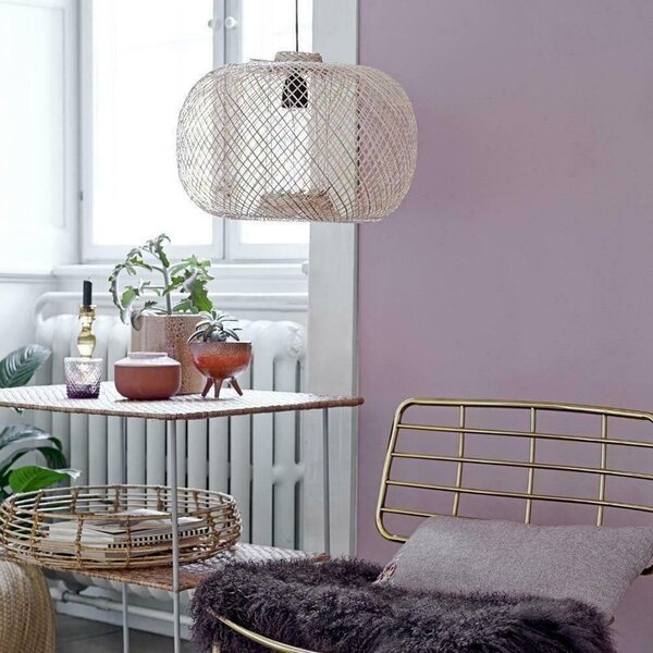 Natúr színű függőlámpa bambusz búrával ø 42 cm Rodi – Bloomingville
