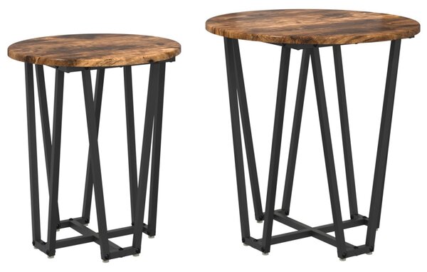 Kisasztal készlet 2 pcs Füstölt Tölgy és Fekete