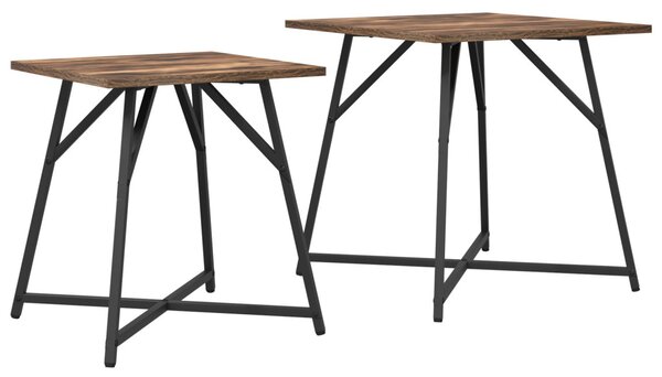 Kisasztal készlet 2 pcs Füstölt Tölgy és Fekete