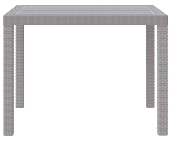 Kerti Asztal Világosszürke 100 x 100 x 73 cm polirattan
