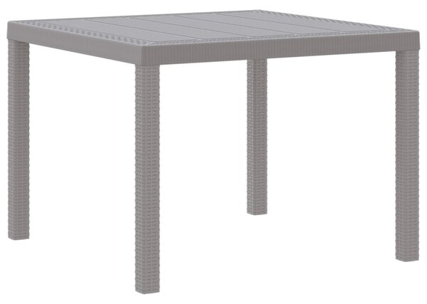 Kerti Asztal Világosszürke 100 x 100 x 73 cm polirattan
