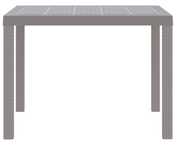 Kerti Asztal Világosszürke 100 x 100 x 73 cm polirattan
