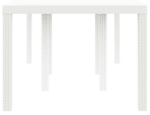 Kerti Asztal Fehér 200x100x73 cm Poli Rattan